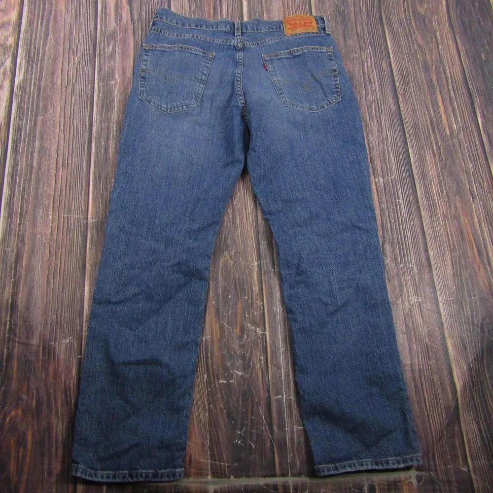 Levi's 541 Athletic Taper Men 33x30 Blue Distressed Stretch Denim Jeans